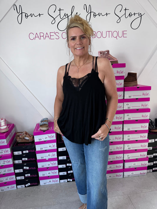 POL Lace Detail Camisole Tank